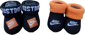 Nike Infant Just Do It Futura Booties 2 Pack (Black(NN0404-023)/Orange, 0-6 Months)