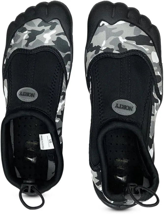 NORTY - Big Boys Aqua Socks Wave Water Shoes - Waterproof Slip-Ons for Pool, Beach, Lake and Sport