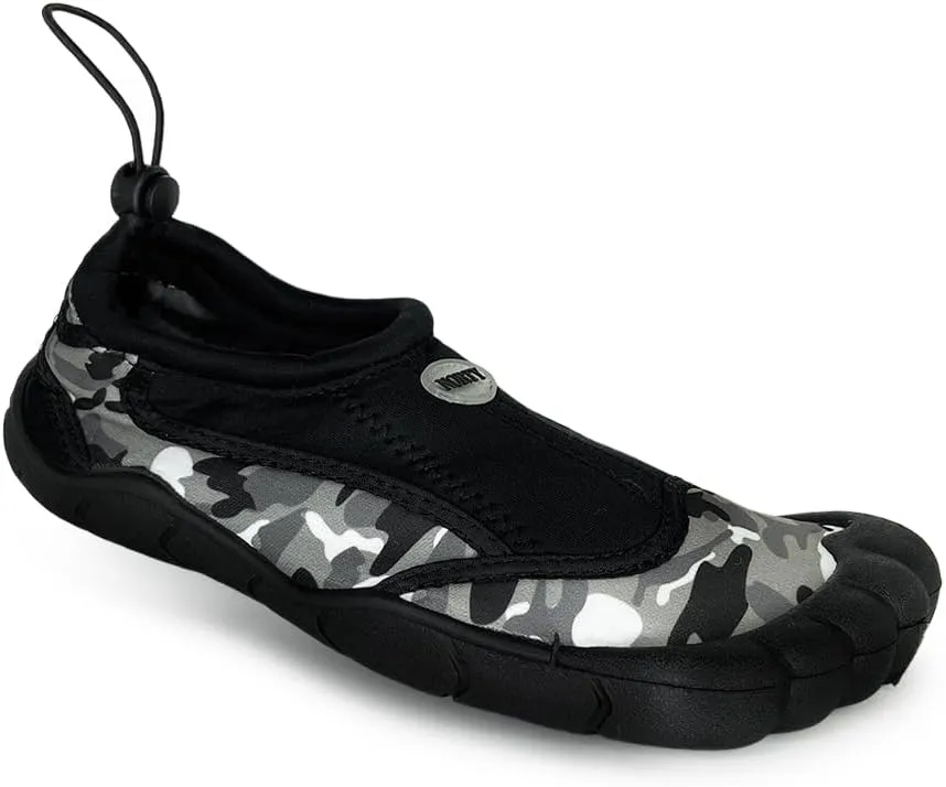 NORTY - Big Boys Aqua Socks Wave Water Shoes - Waterproof Slip-Ons for Pool, Beach, Lake and Sport