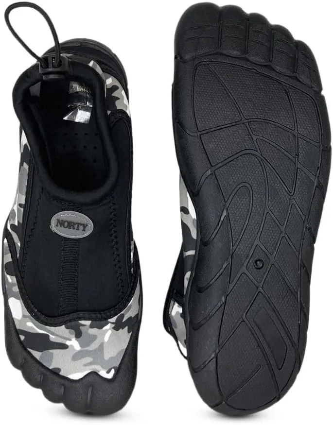 NORTY - Big Boys Aqua Socks Wave Water Shoes - Waterproof Slip-Ons for Pool, Beach, Lake and Sport