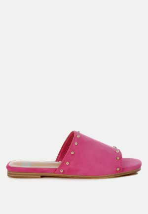 Odalia Soft Suede Leather Studded Flats