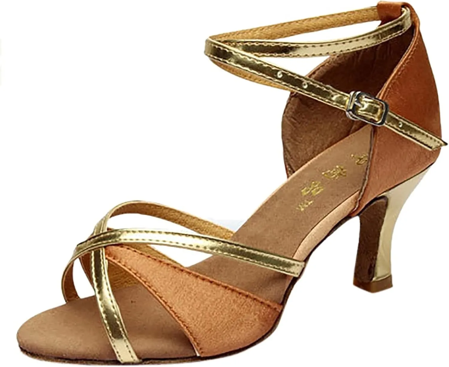 oiangi Women's Latin Dance Shoes Satin Professional Ballroom Salsa Practice Performance Dance Shoes