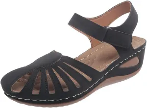 Orthopedic Sandals for Women Dressy Summer Closed Toe Breathable Arch Support Shoes Fisherman Wedge Heels Ankle Strap Wedges Casual Hollow Out Slides Adjustable Straps Comfortable Flat Sandal