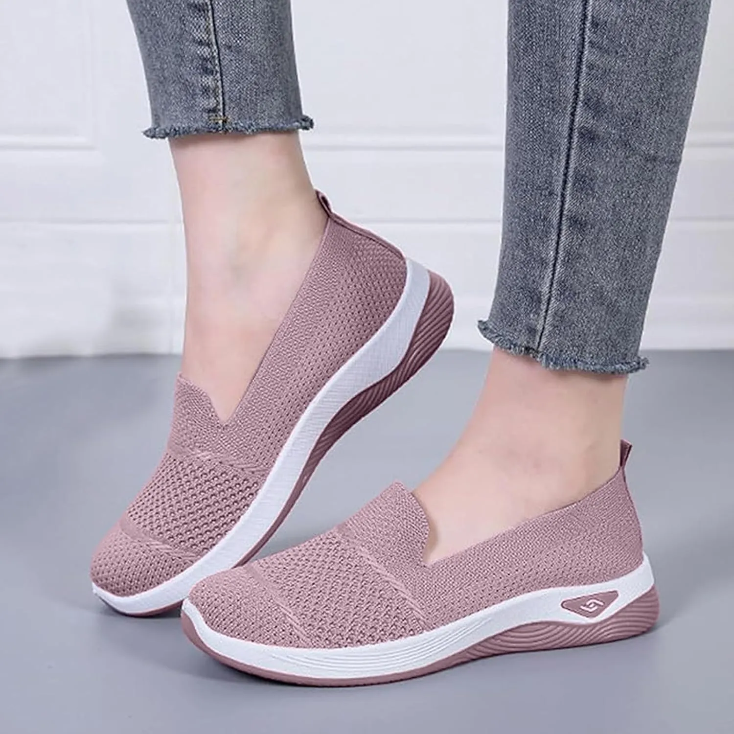 Orthopedic Shoes for Women Non-Slip Arch Support Slip on Shoes Go Walking Slip on Diabetic Foam Shoe Breathable Soft Comfort Wear Arch Support Sneakers Athletic Walking Sneaker