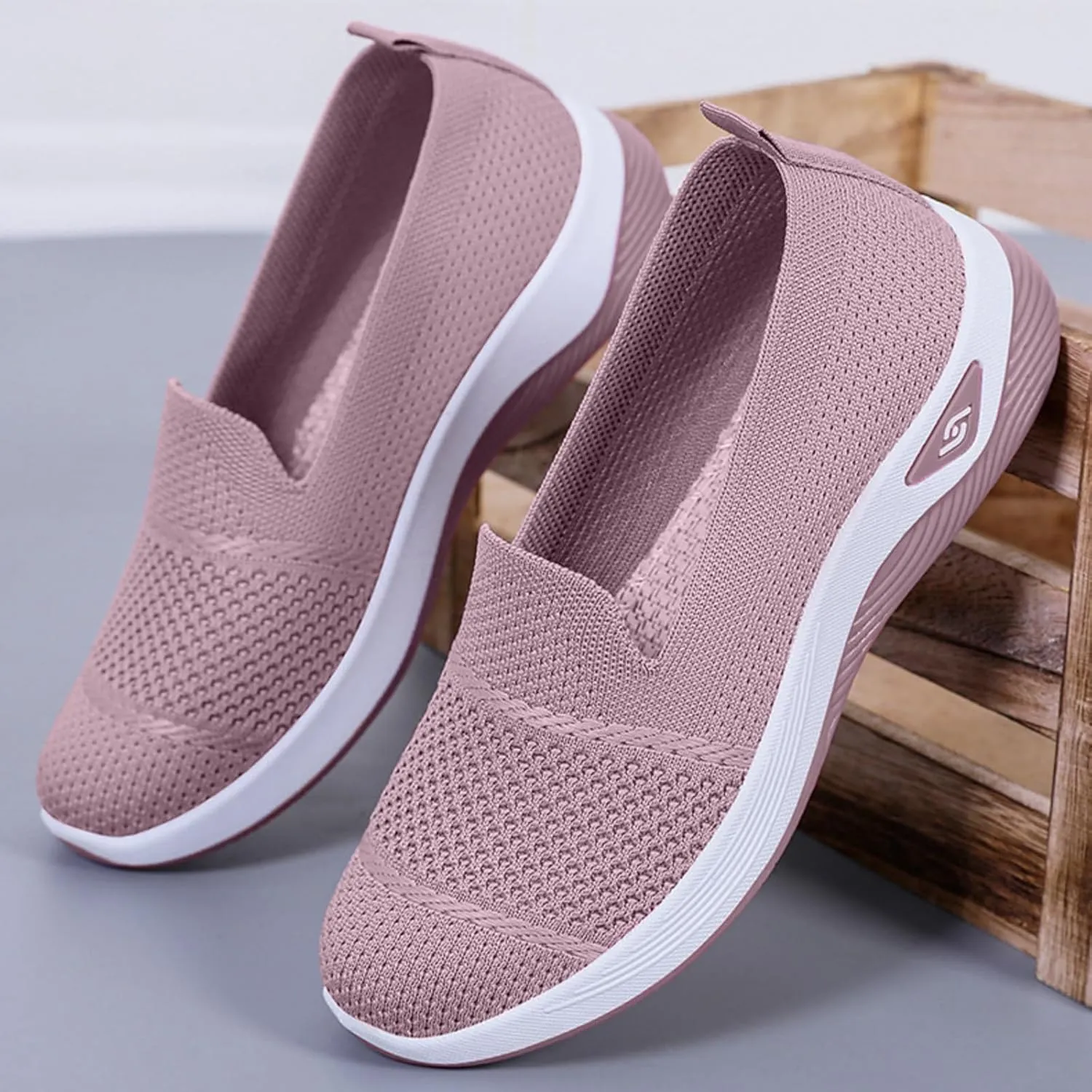 Orthopedic Shoes for Women Non-Slip Arch Support Slip on Shoes Go Walking Slip on Diabetic Foam Shoe Breathable Soft Comfort Wear Arch Support Sneakers Athletic Walking Sneaker