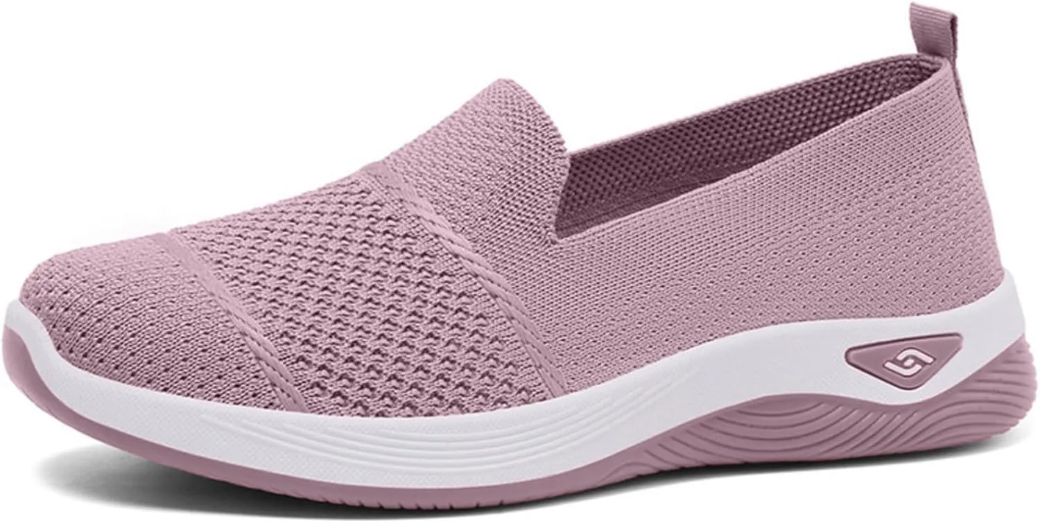 Orthopedic Shoes for Women Non-Slip Arch Support Slip on Shoes Go Walking Slip on Diabetic Foam Shoe Breathable Soft Comfort Wear Arch Support Sneakers Athletic Walking Sneaker