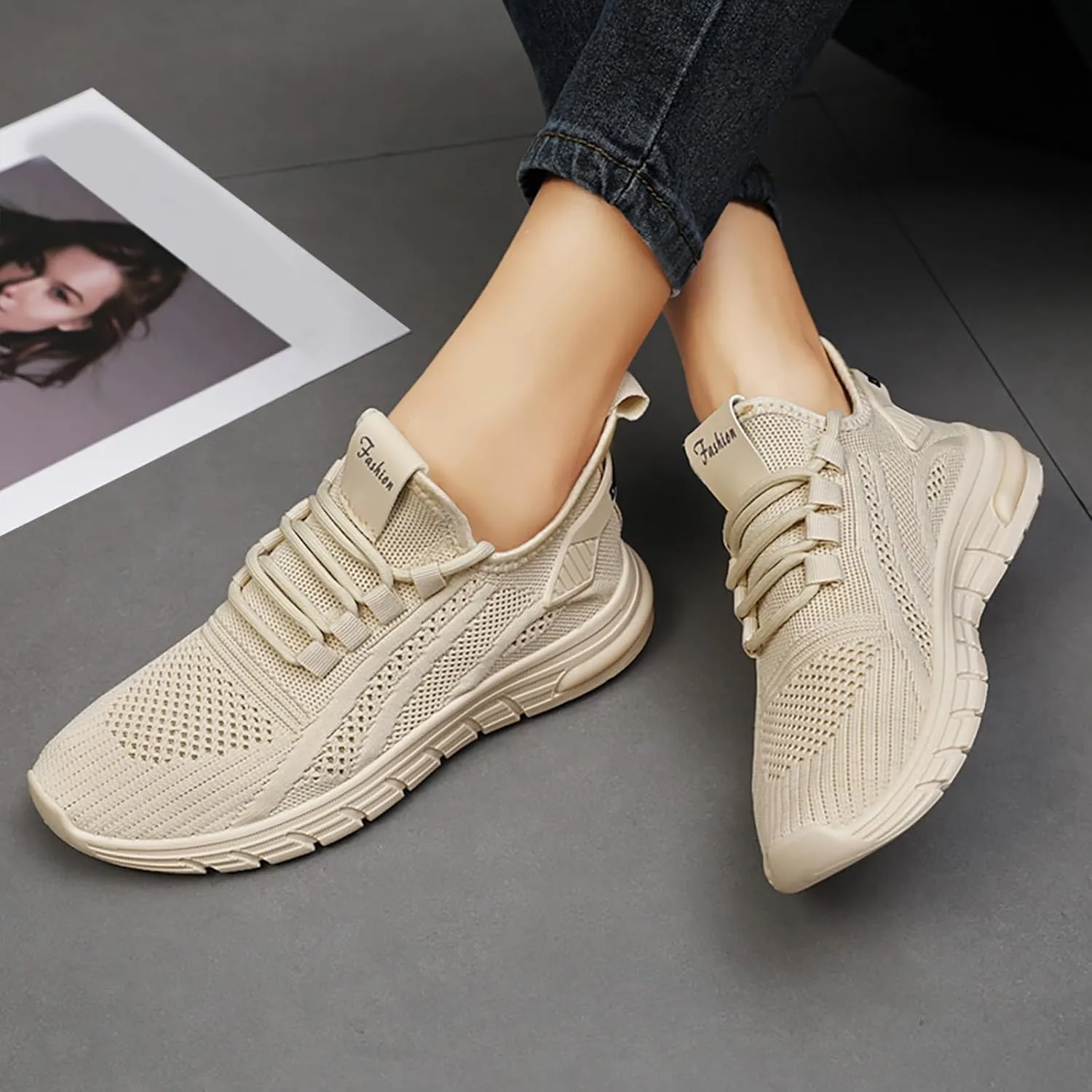 Orthopedic Shoes for Women Slip ons Hands Free Tennis Walking Shoes Breathable Athletic Comfortable Workout Training Sneakers