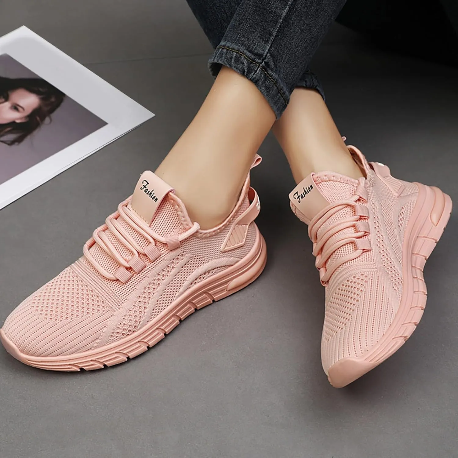 Orthopedic Shoes for Women Slip ons Hands Free Tennis Walking Shoes Breathable Athletic Comfortable Workout Training Sneakers