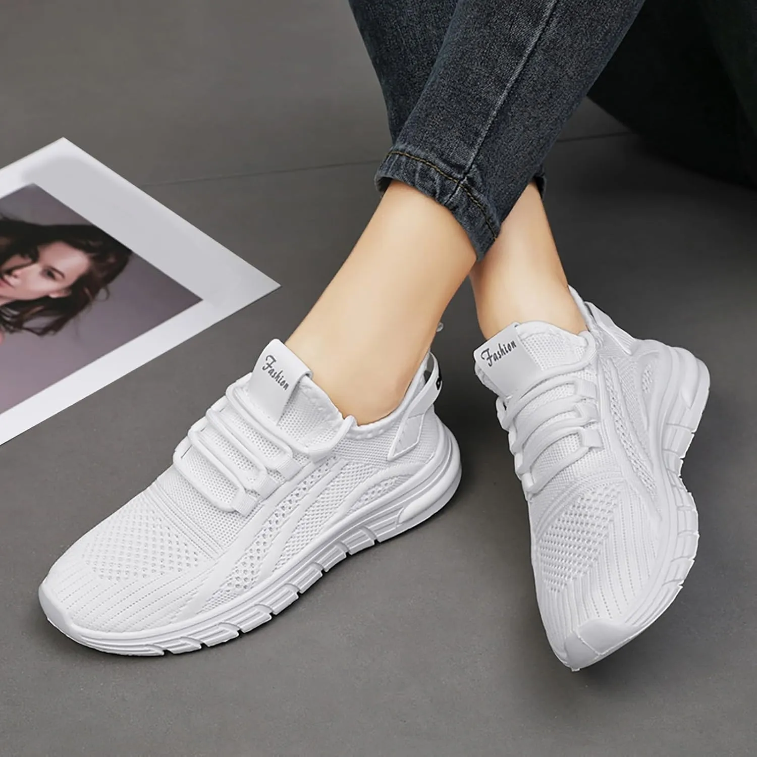 Orthopedic Shoes for Women Slip ons Hands Free Tennis Walking Shoes Breathable Athletic Gym Workout Training Sneakers