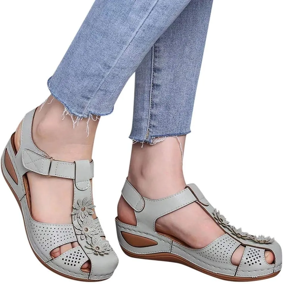 Orthopedic Slides for Women with Arch Support Summer Sandals Comfortable Walking Shoes Lightweight Adjustable Straps Beach Casual Outdoor Recovery Footwear