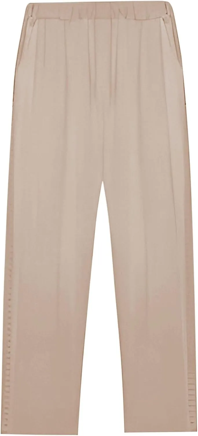 Palazzo Linen Pants 2025 Pants with Pockets Wide Leg Cropped Pants for Women Capri Pants 2025 Pants with Pockets