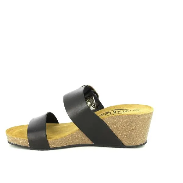 Plakton 363004 Black Two Strap Wedges