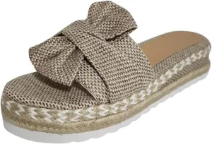 Platform Sandals Women Non Slip Lightweight Wedge Sandals Comfortable Breathable Open Toe Beach Sandal Backless Walking Slippers Fashion Bohemia Slippers