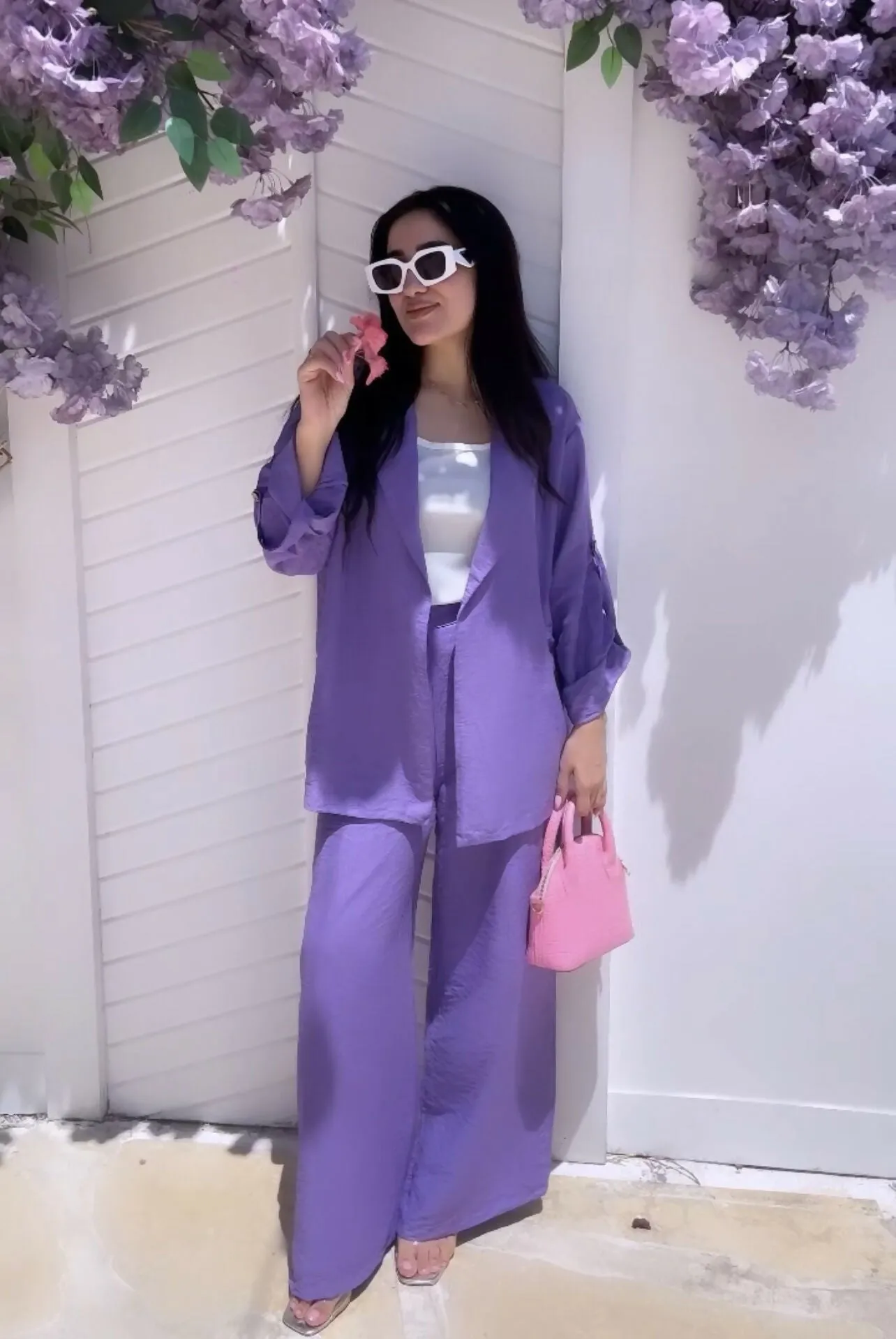 Purple Linen Set