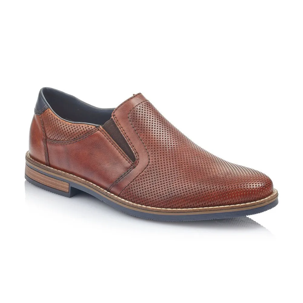 Rieker Mens Tan Leather Slip On Shoe