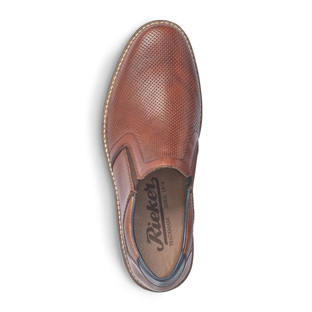 Rieker Mens Tan Leather Slip On Shoe