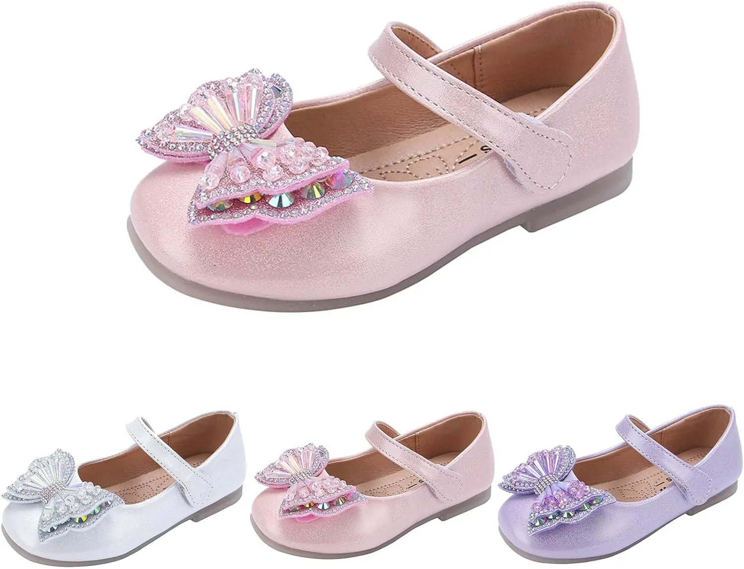 Sequins Bowknot Mary Jane Flat for Girls Party Wedding Ballerina Shoes Princess Ballet Dance Performance Shoes