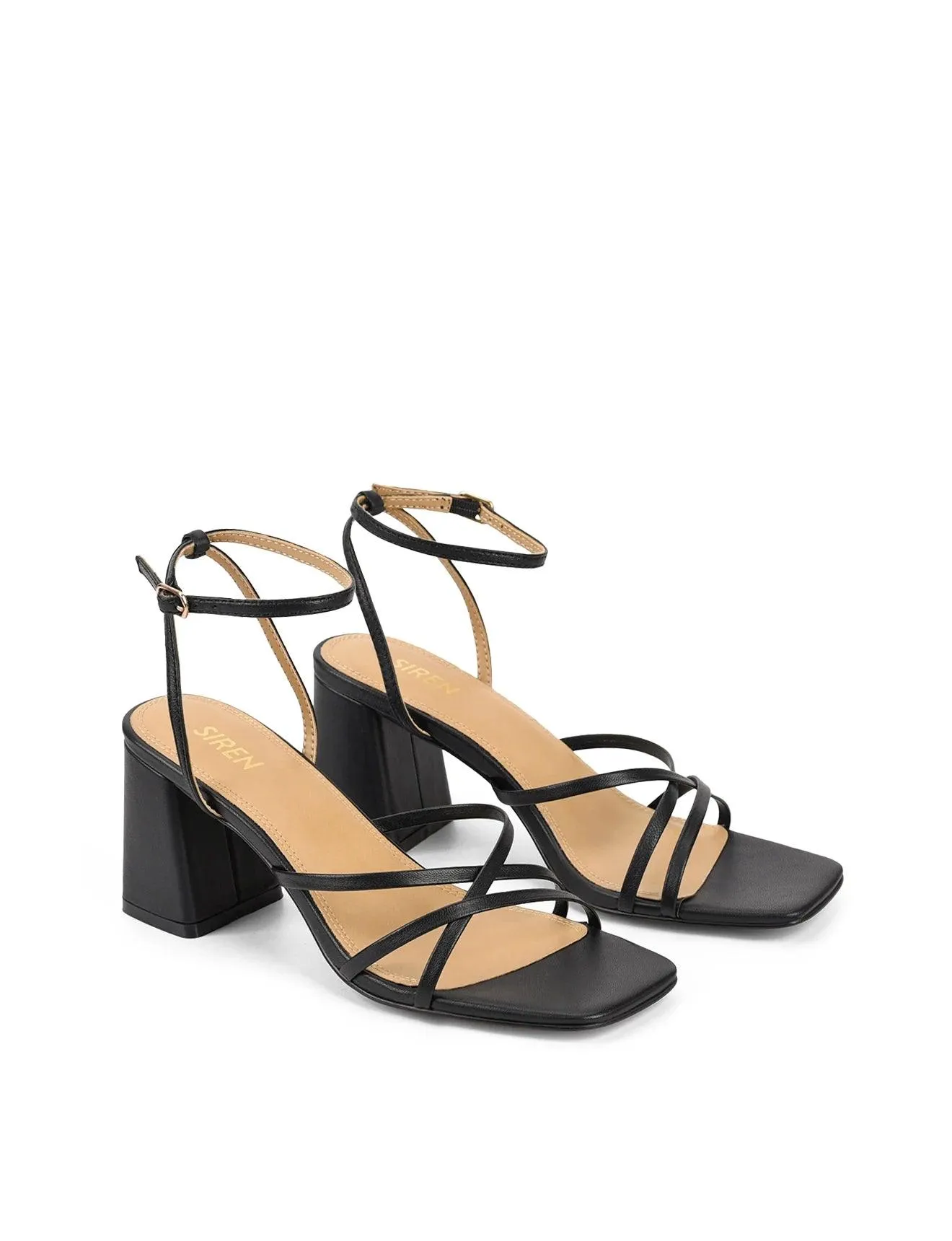SIREN STRAUS BLOCK HEEL SANDALS