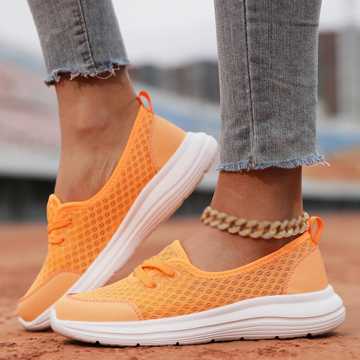 Slip On Orthopedic Sneakers for Women Walking Health Shoes Soft Sole Mesh Comfort Shoes Lightweight Wide Width Arch Support Shoe Breathable Comfort Work Sneaker