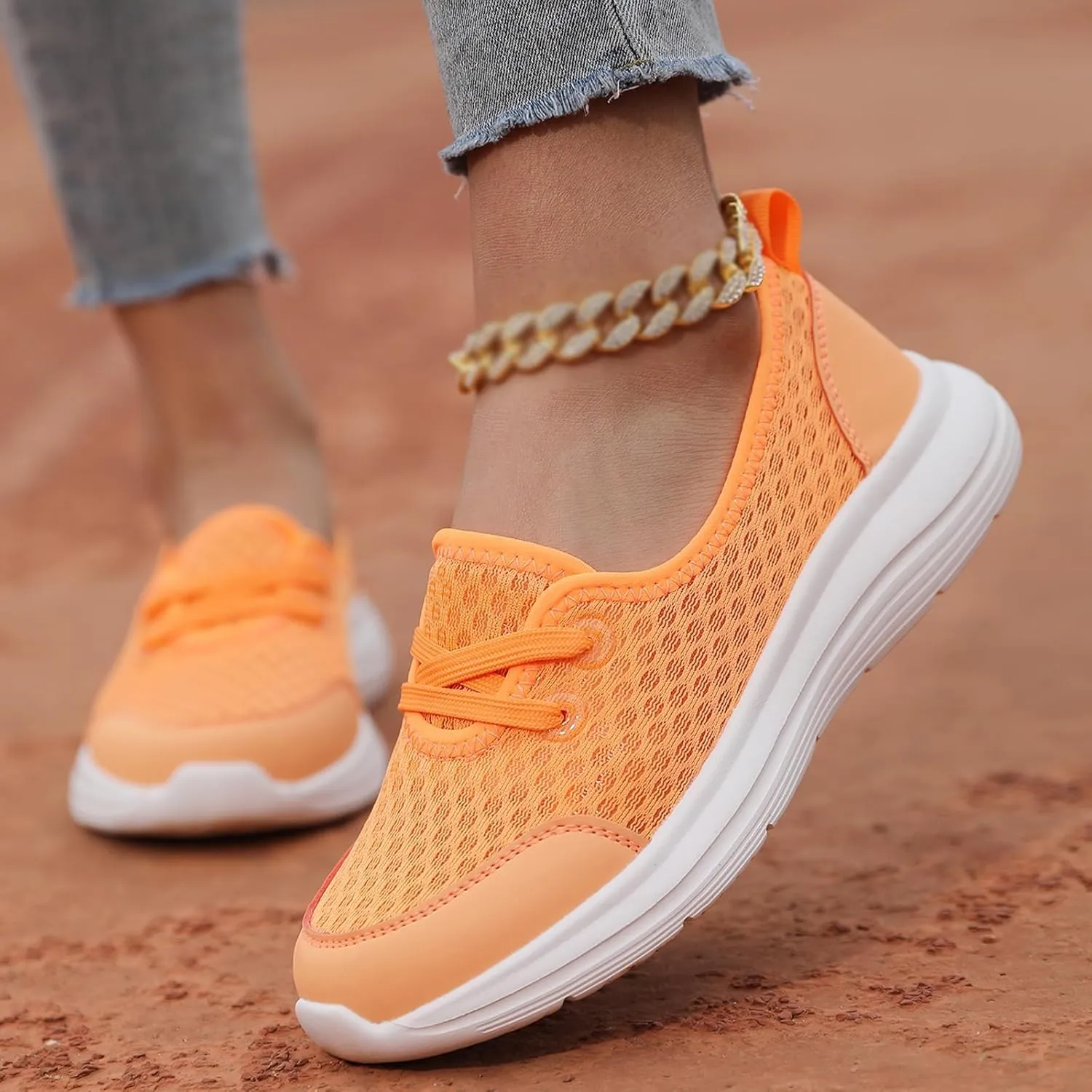 Slip On Orthopedic Sneakers for Women Walking Health Shoes Soft Sole Mesh Comfort Shoes Lightweight Wide Width Arch Support Shoe Breathable Comfort Work Sneaker