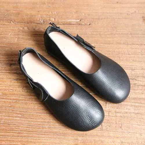 SOCOFY Women Leather Casual Outdoor Soft Slip On Flat Loafer Shoes
