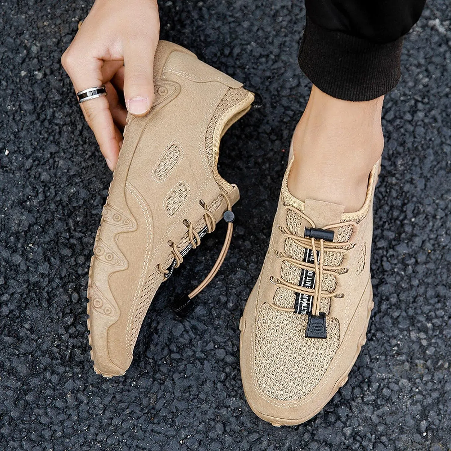 Soft Mesh Breathable Fashion Casual Men Bottom Lace Up Shoes Sport Men's Chukka Sneaker Boots Shoes