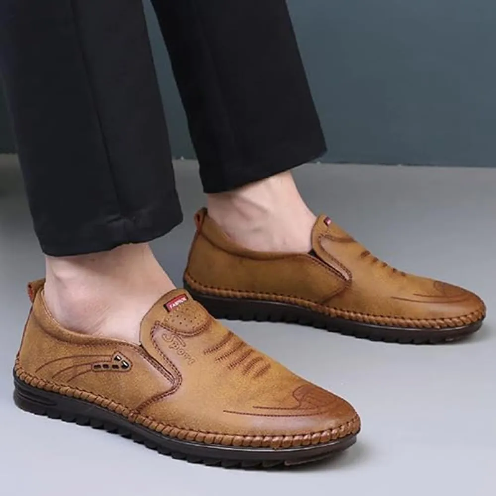 TangDao Mens Loafers, Leather Slip On Moccasins Penny Loafers, Breathable Driving Walking Lightweight Casual Shoes