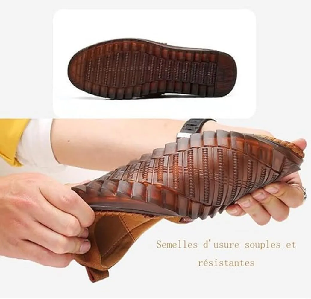 TangDao Mens Loafers, Leather Slip On Moccasins Penny Loafers, Breathable Driving Walking Lightweight Casual Shoes