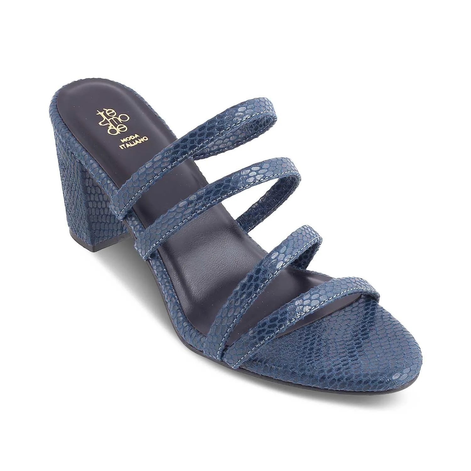 The Imulate Blue Women's Dress Block Heel Sandals Tresmode