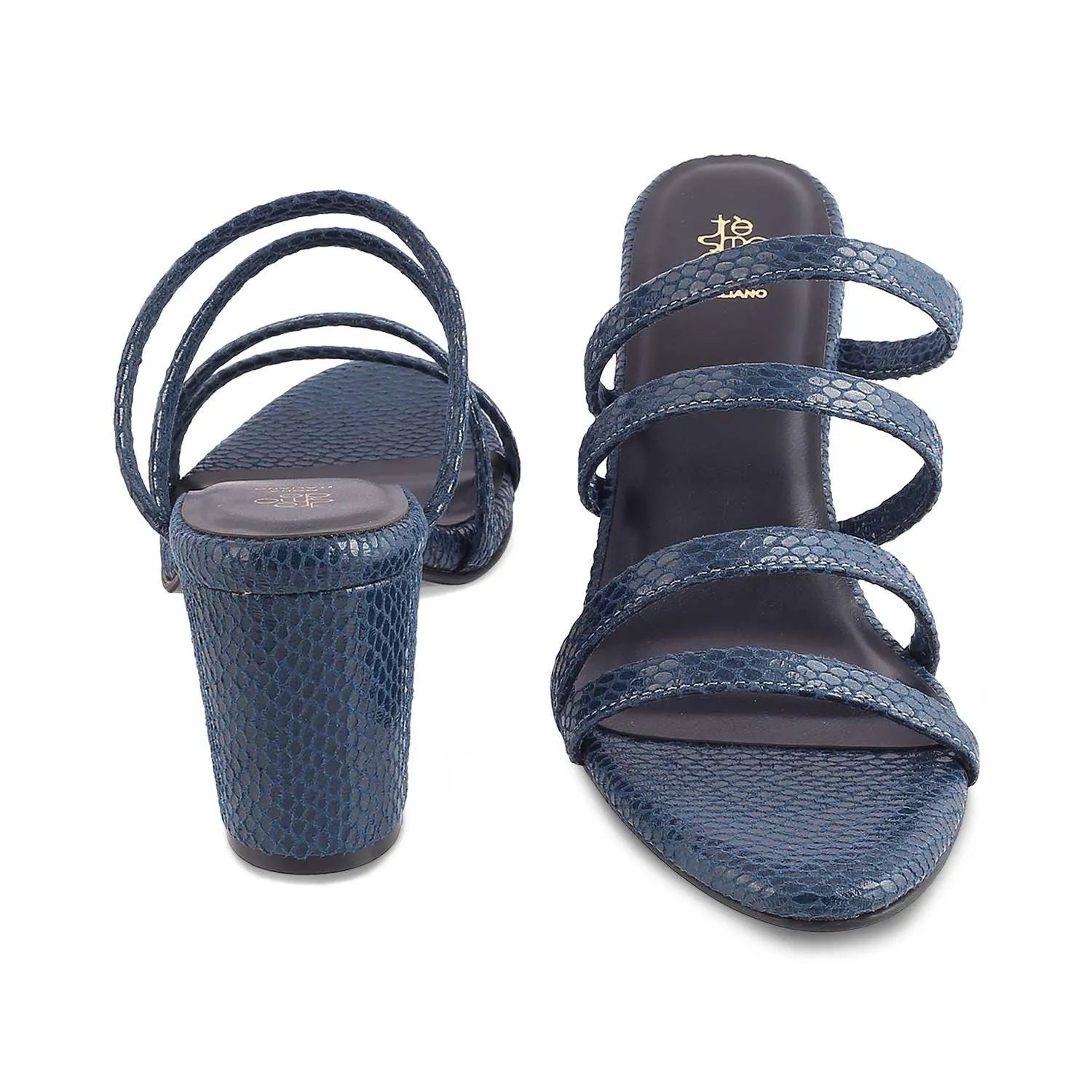 The Imulate Blue Women's Dress Block Heel Sandals Tresmode