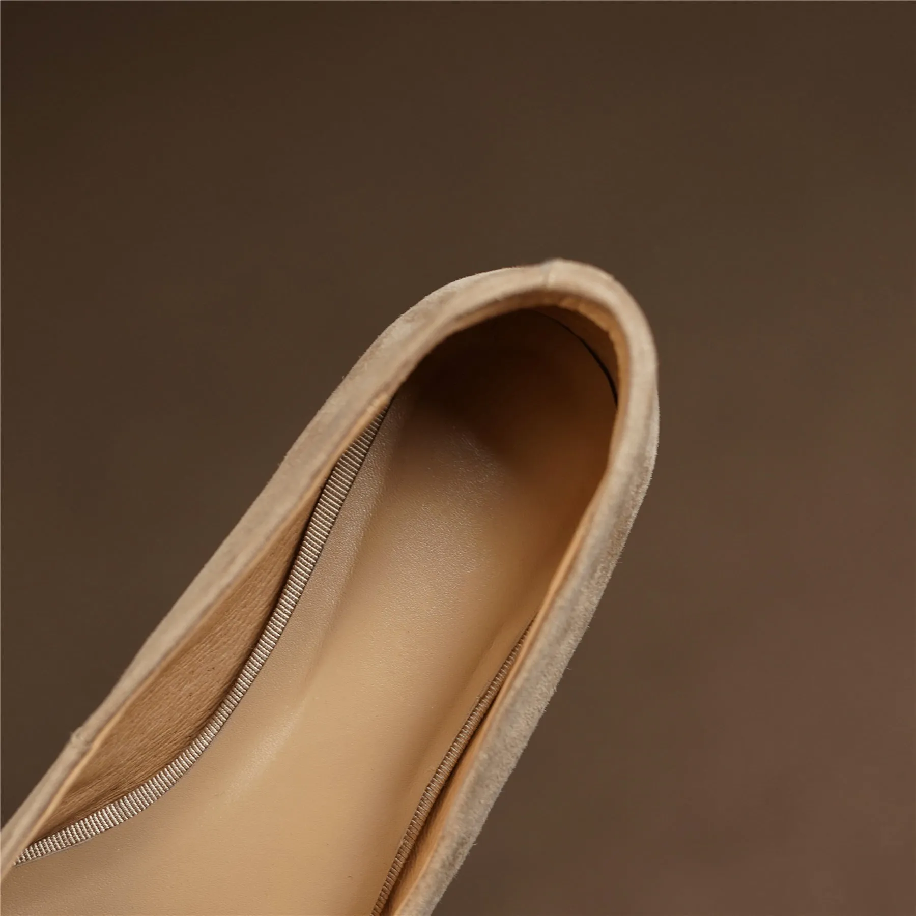 TinaCus Women's Square Toe Soft Suede Leather Handmade Button Décor Comfort Slip On Flats