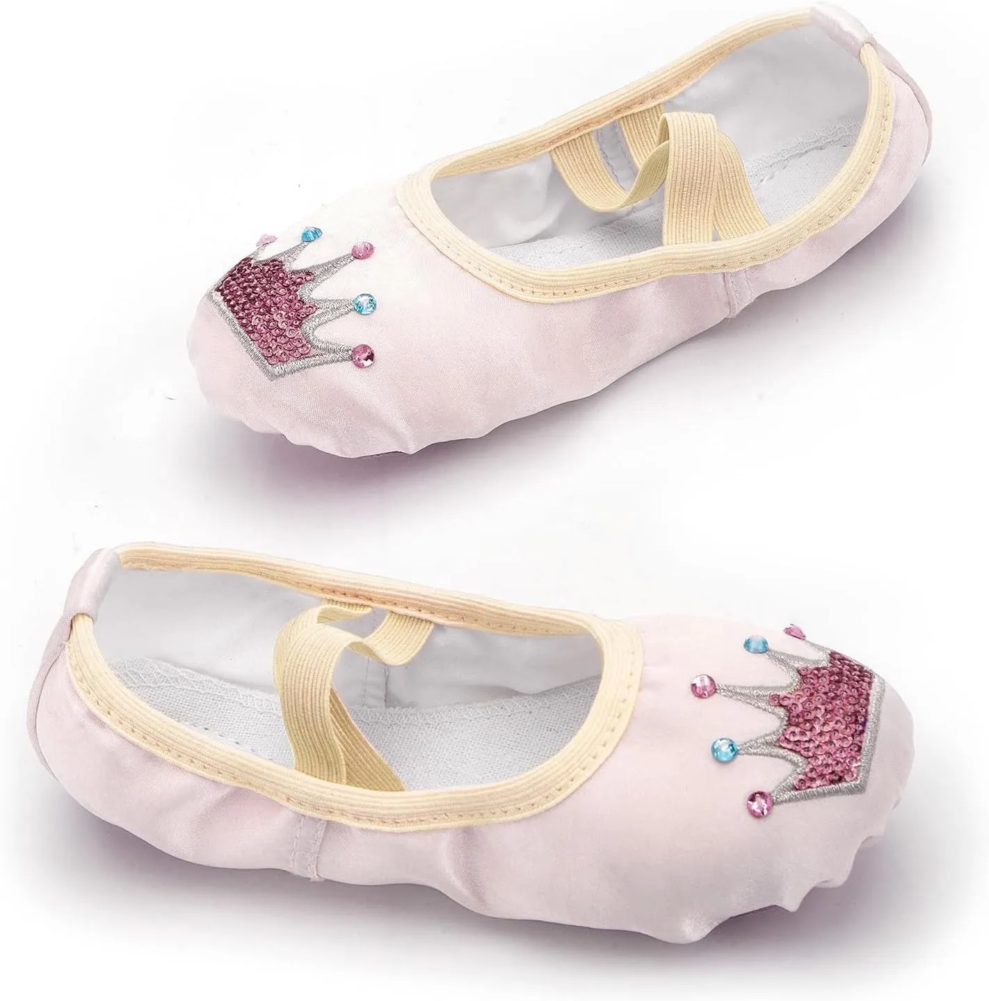 Toddler Ballet Shoes for Girls Star Satin Ballet Slippers for Kids Toddler Dance Shoes Soft Leather Ballet Slippers