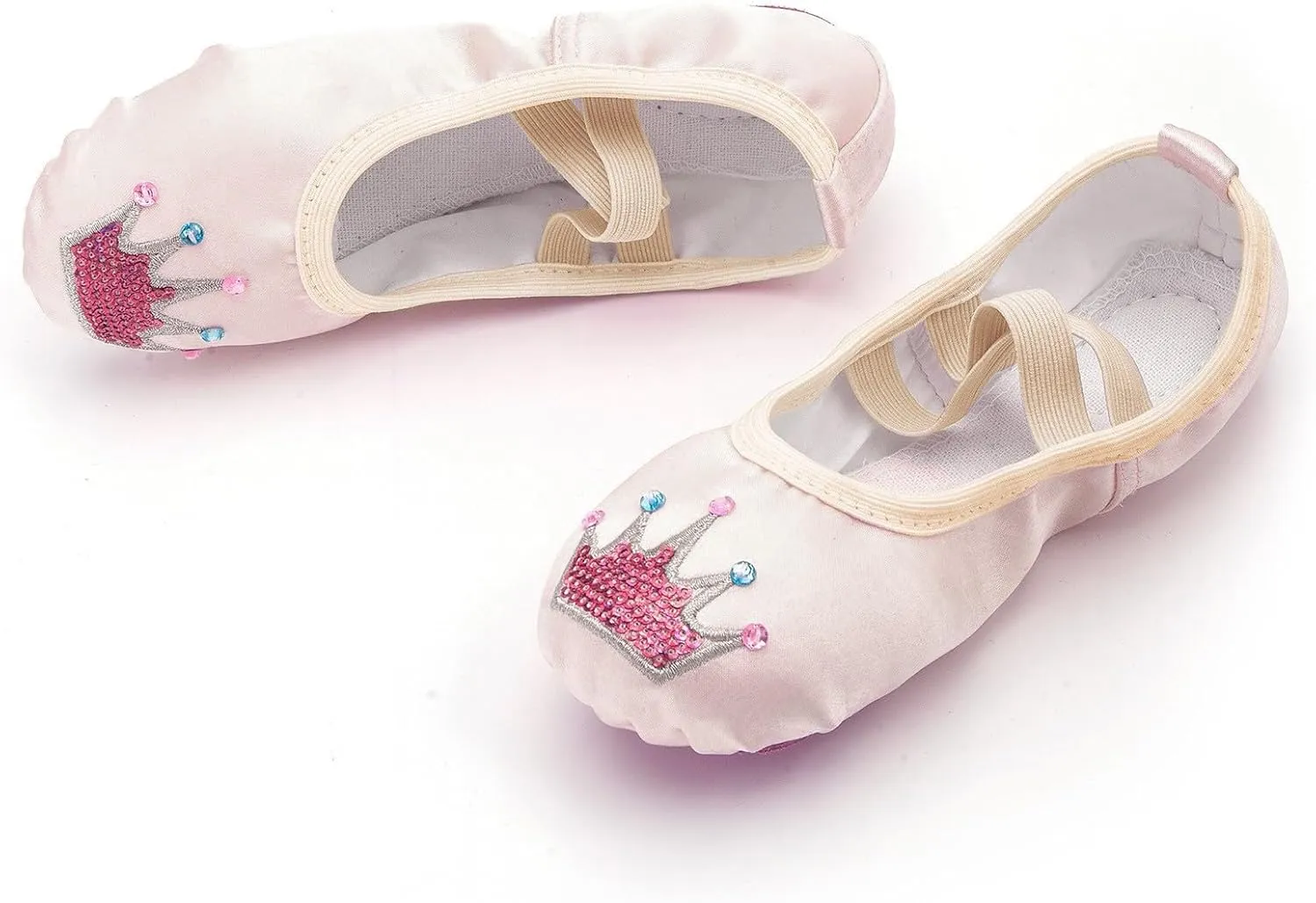 Toddler Ballet Shoes for Girls Star Satin Ballet Slippers for Kids Toddler Dance Shoes Soft Leather Ballet Slippers