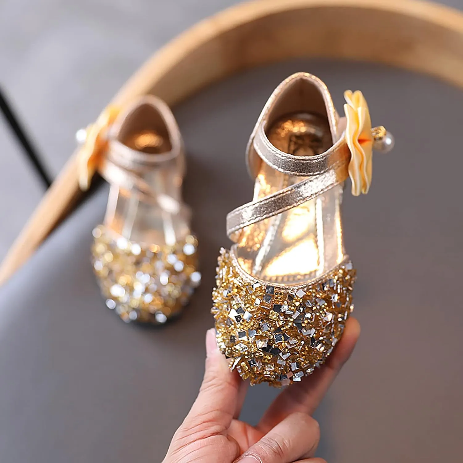 Toddler Girl Shoes,Infant Shoes Sandals Girls Baby Bowknot Kids Crystal Pearl Bling Princess Shoes Gift 1-11 Years
