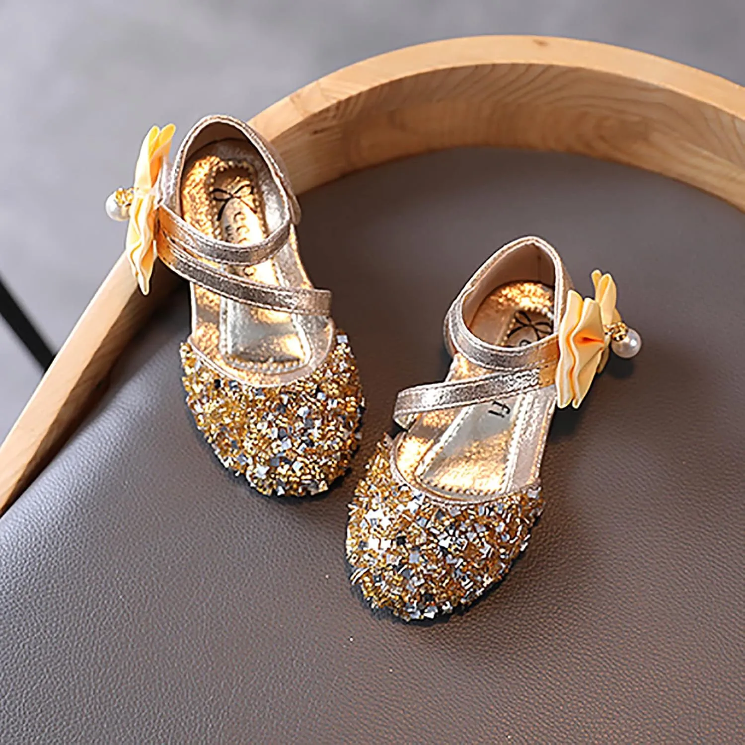 Toddler Girl Shoes,Infant Shoes Sandals Girls Baby Bowknot Kids Crystal Pearl Bling Princess Shoes Gift 1-11 Years