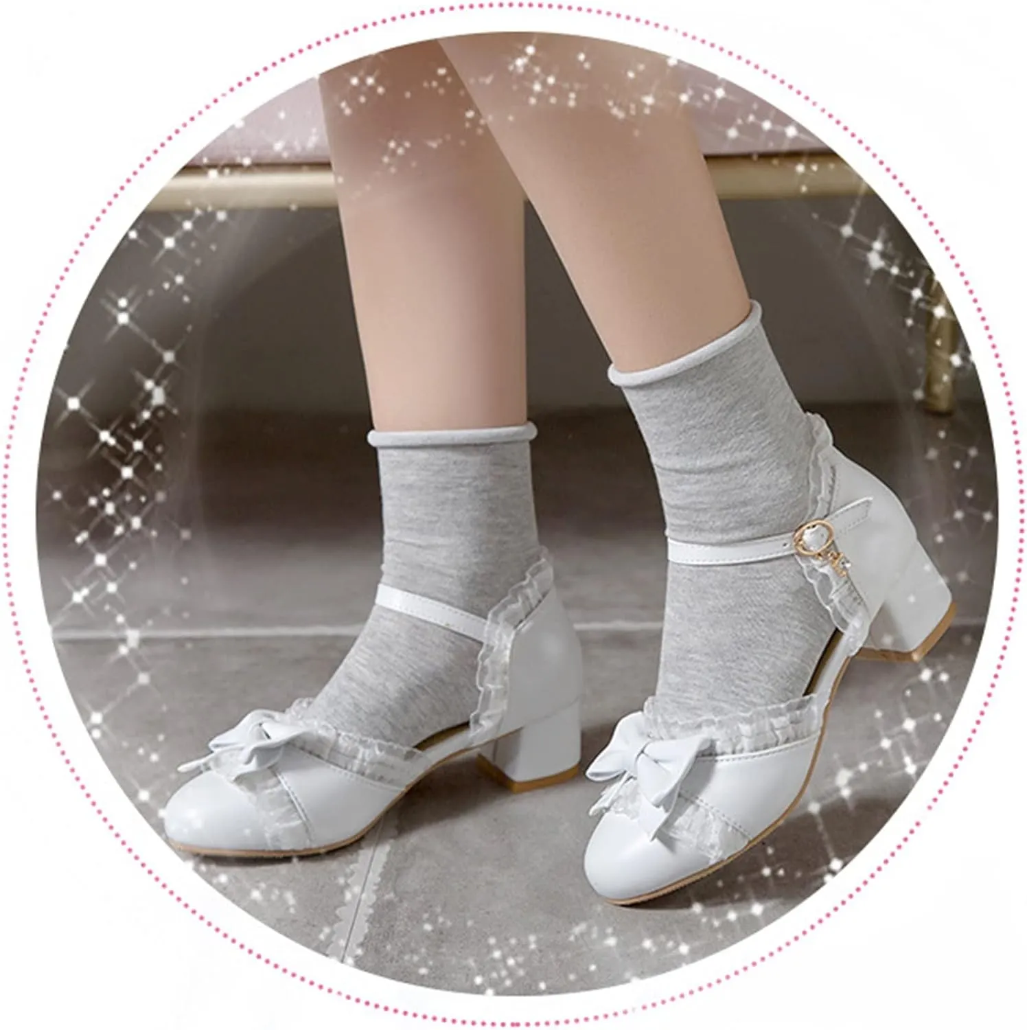 Toddler Girls Bow Tie Dress Shoes Heels Flower Girl Wedding High School Prom Shoes Ankle Strap Slip On Slippers