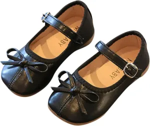 Toddler Girls Dress Shoes Bowknot Mary Jane Ballet Flats for Kids Wedding Pary Princess Bridesmaid Formal Sandal
