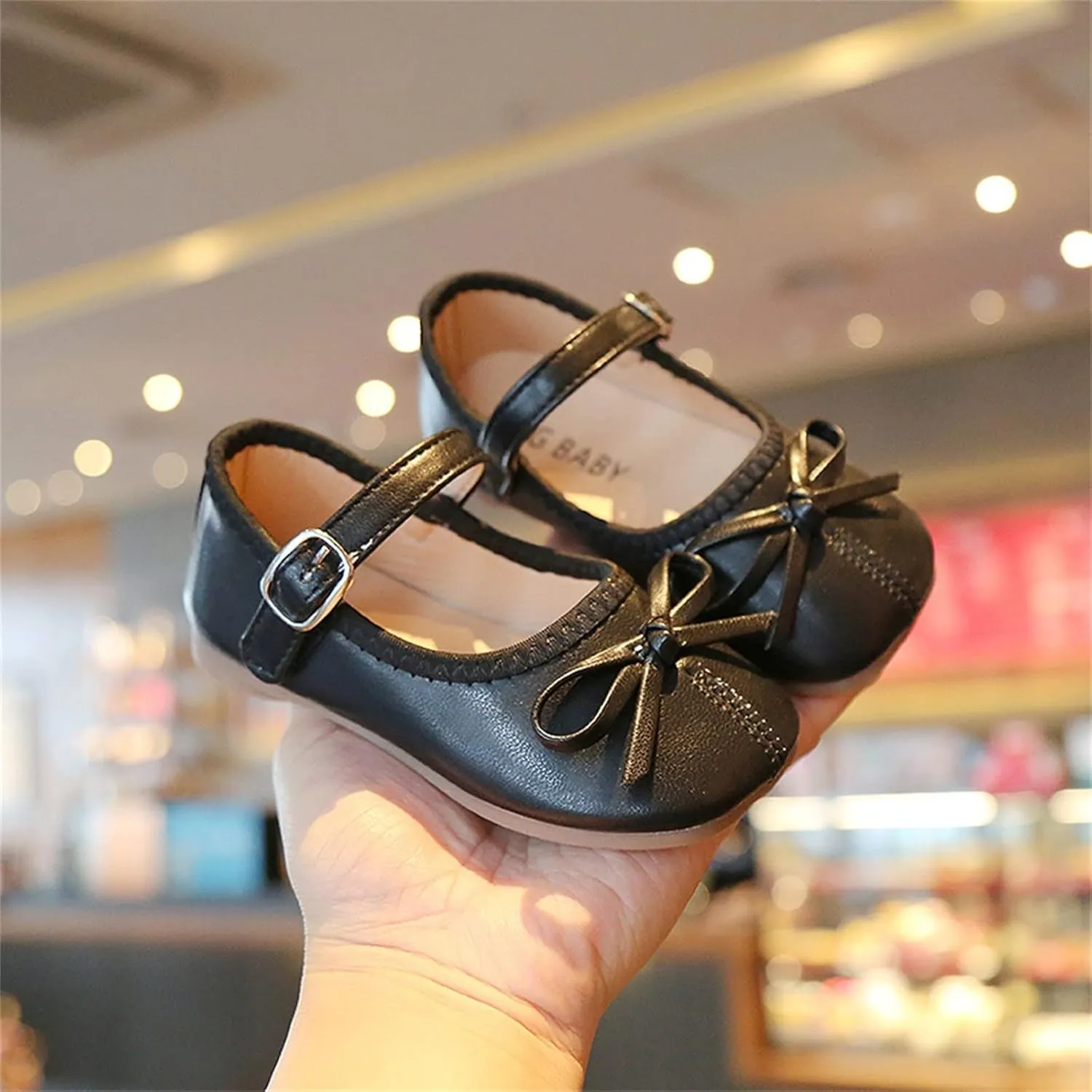Toddler Girls Dress Shoes Bowknot Mary Jane Ballet Flats for Kids Wedding Pary Princess Bridesmaid Formal Sandal