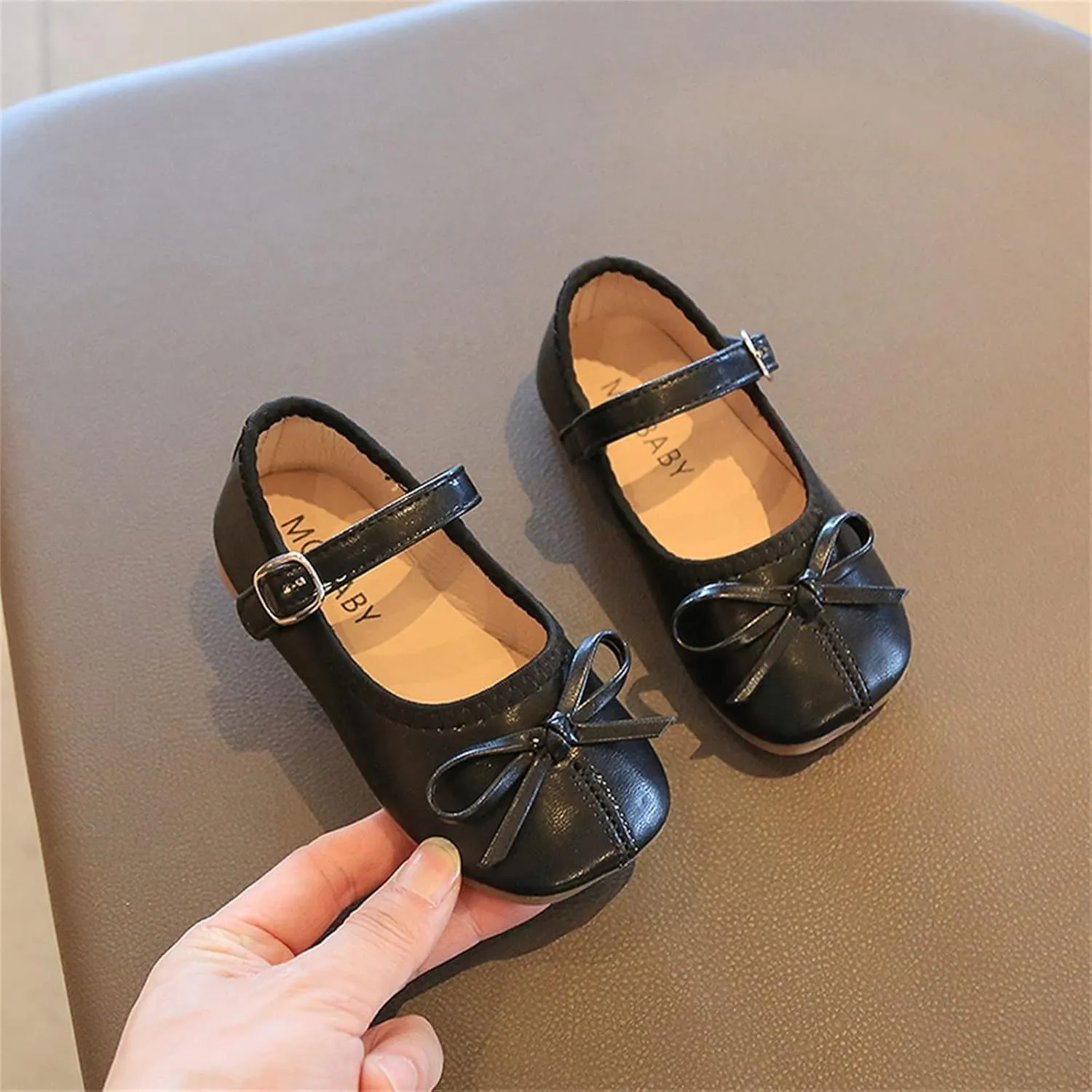 Toddler Girls Dress Shoes Bowknot Mary Jane Ballet Flats for Kids Wedding Pary Princess Bridesmaid Formal Sandal