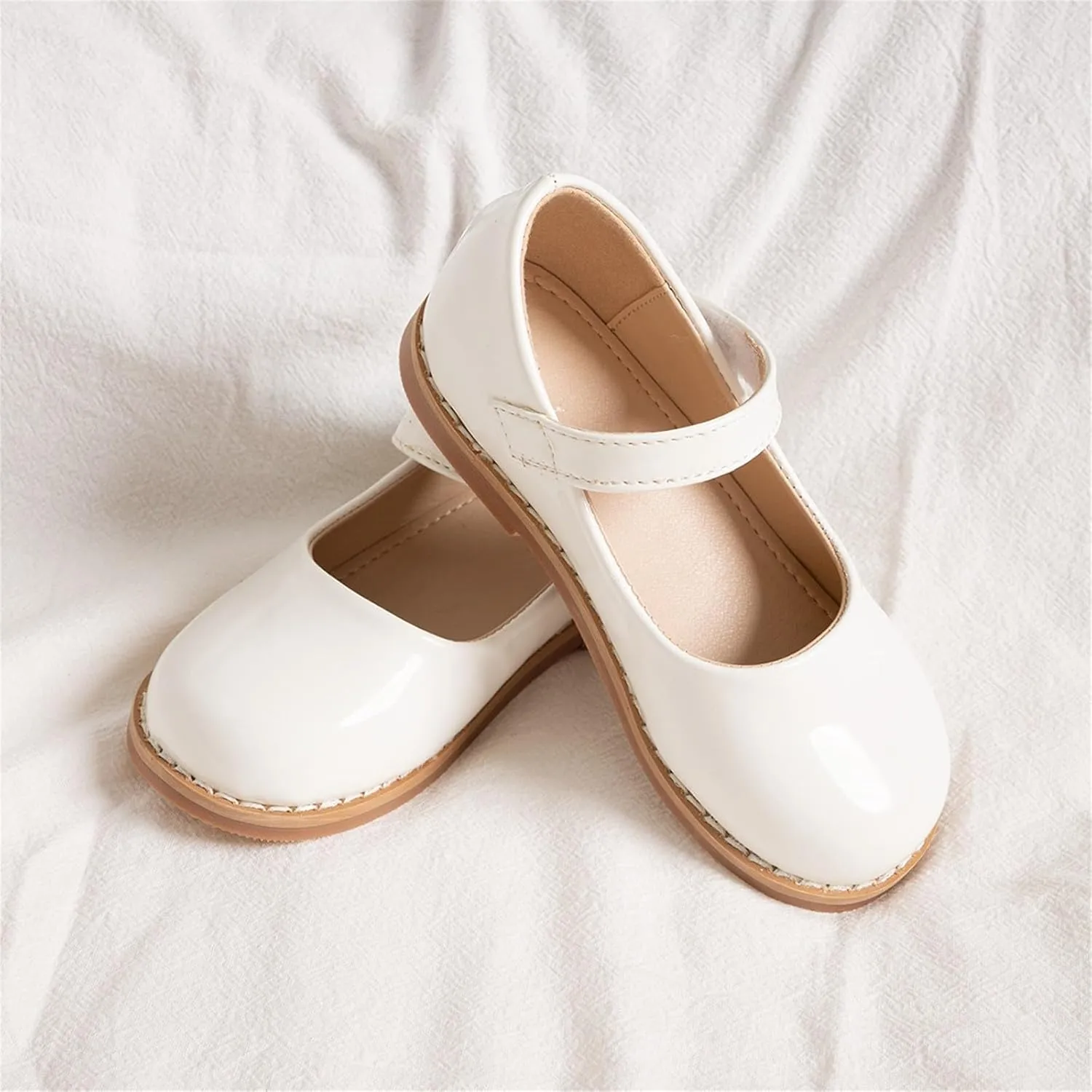 Toddler Girls' English Small Leather Shoes Spring And Autumn Single Shoes Soft Sole Kids Buckle Strap Sandals