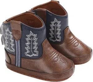 Toddler Leather Soft Sole Cowboy Boots for Baby Boys Girls Newborn Infant Prewalker Non Slip Shoes with Embroidery