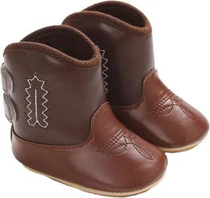Toddler Leather Soft Sole Cowboy Boots for Baby Boys Girls Newborn Infant Prewalker Non Slip Shoes with Embroidery