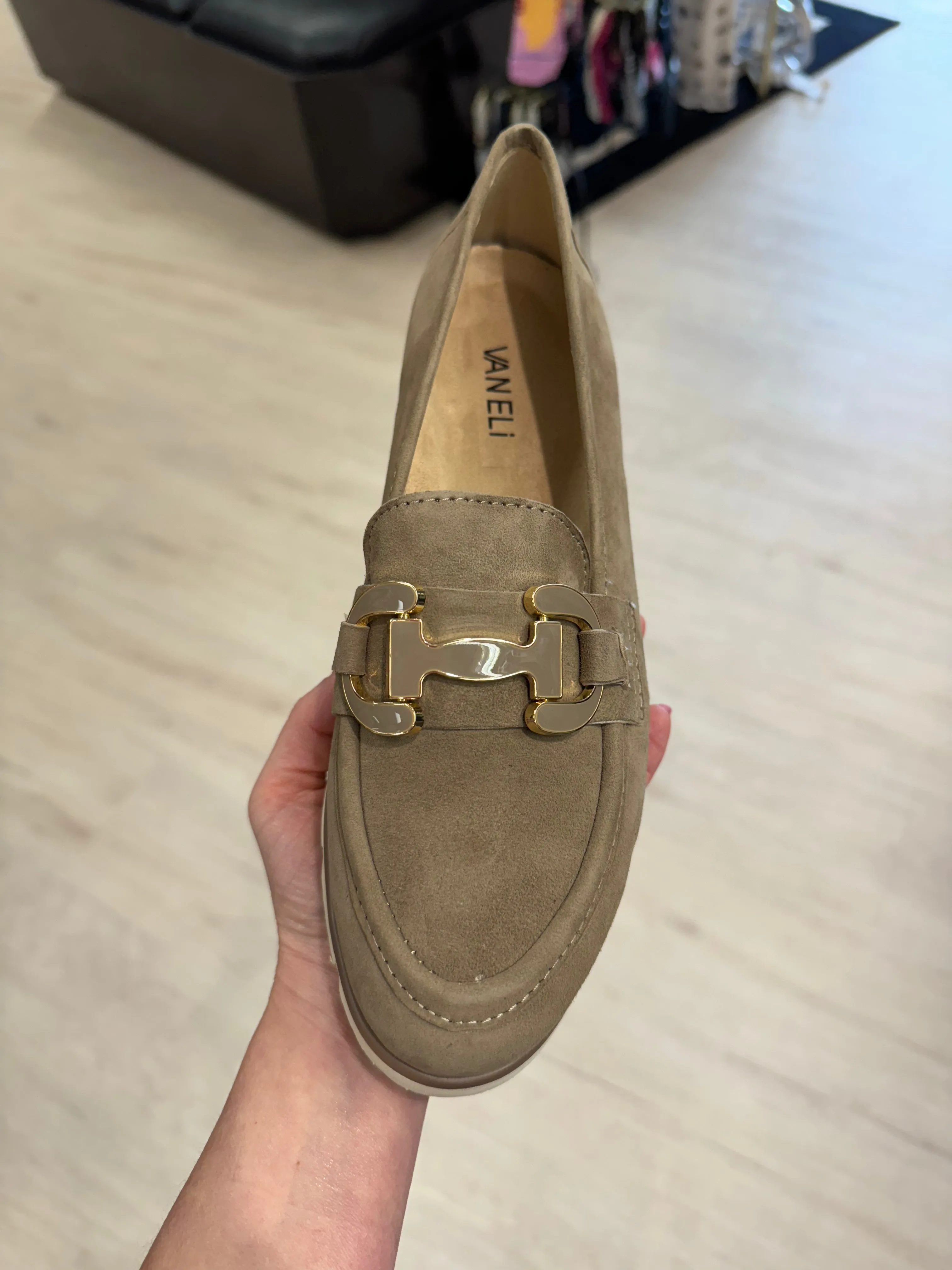 Vaneli: Jards Taupe Suede Flats