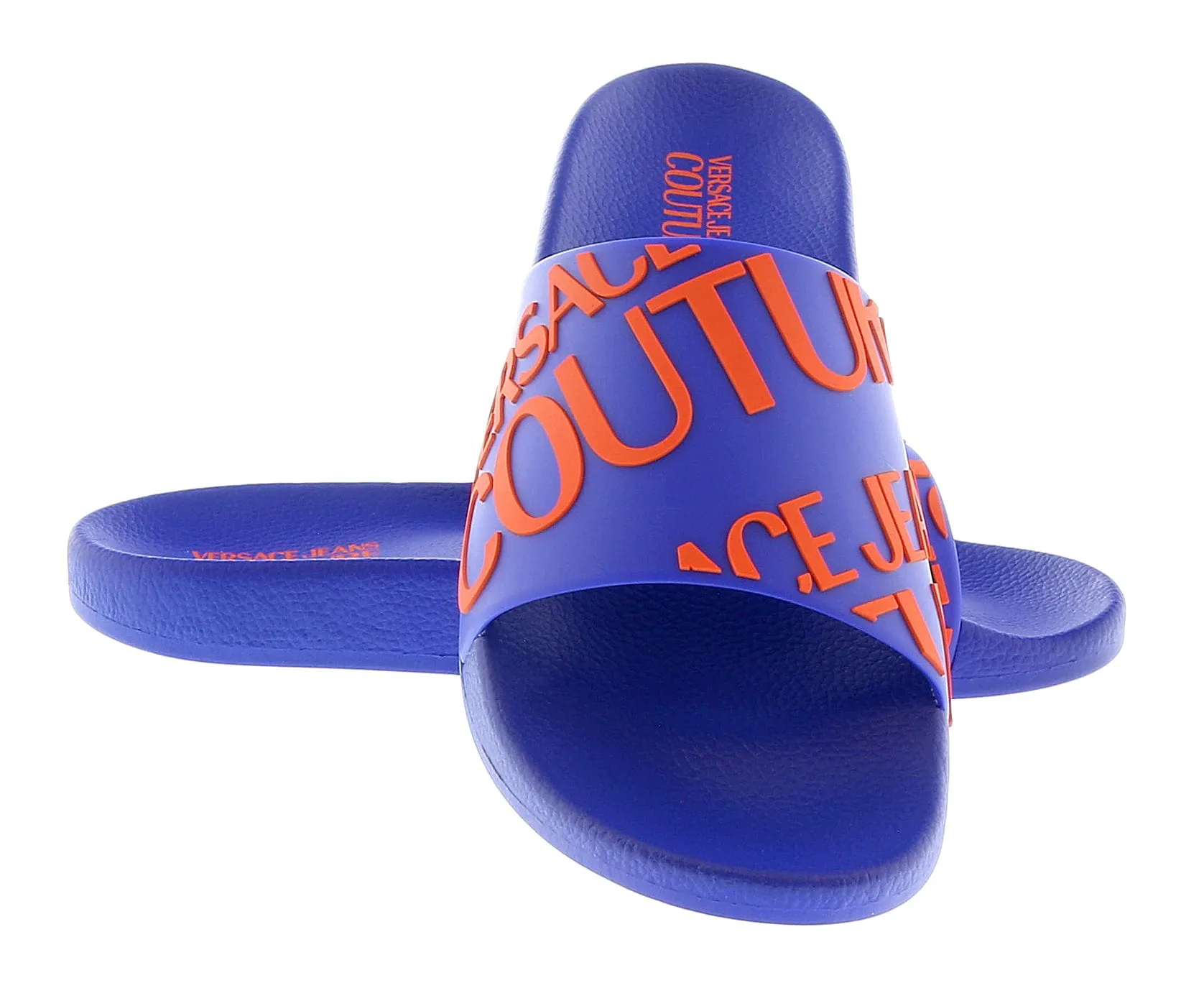 Versace Jeans Couture Electric Blue Red Signature Pool Slide-