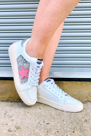 Vintage Havana Quinn Star Sneakers - White/Silver Glitter - FINAL SALE