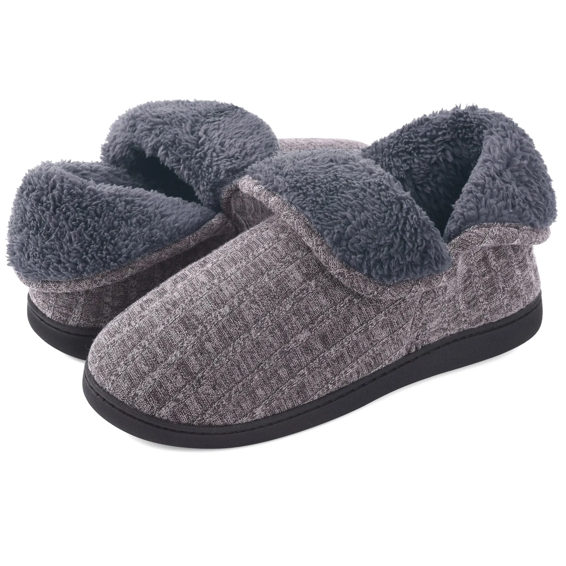 VONMAY Men's Fuzzy Slippers Boots Memory Foam Booties Comfy House Shoes Indoor Outdoor