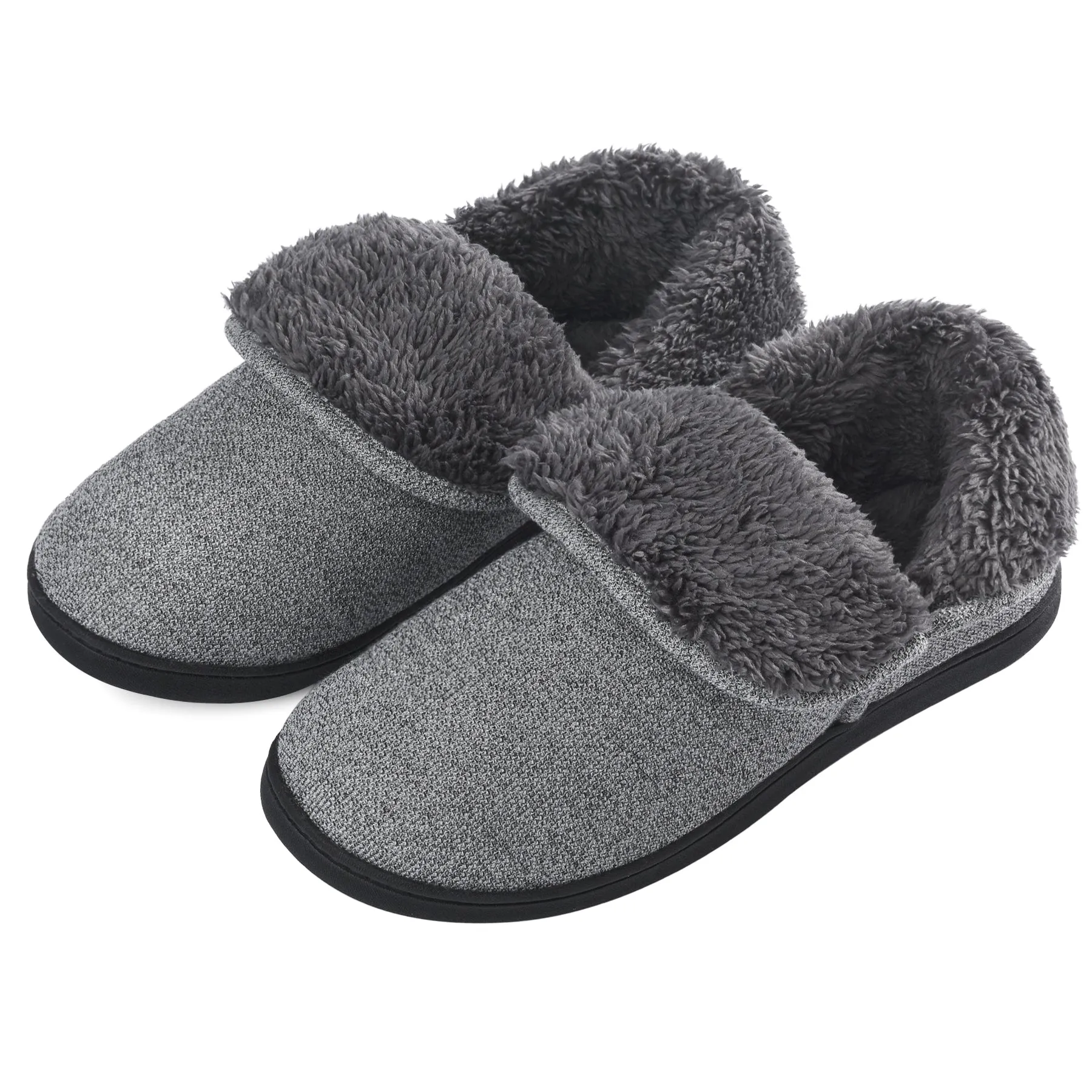 VONMAY Men's Fuzzy Slippers Boots Memory Foam Booties Comfy House Shoes Indoor Outdoor