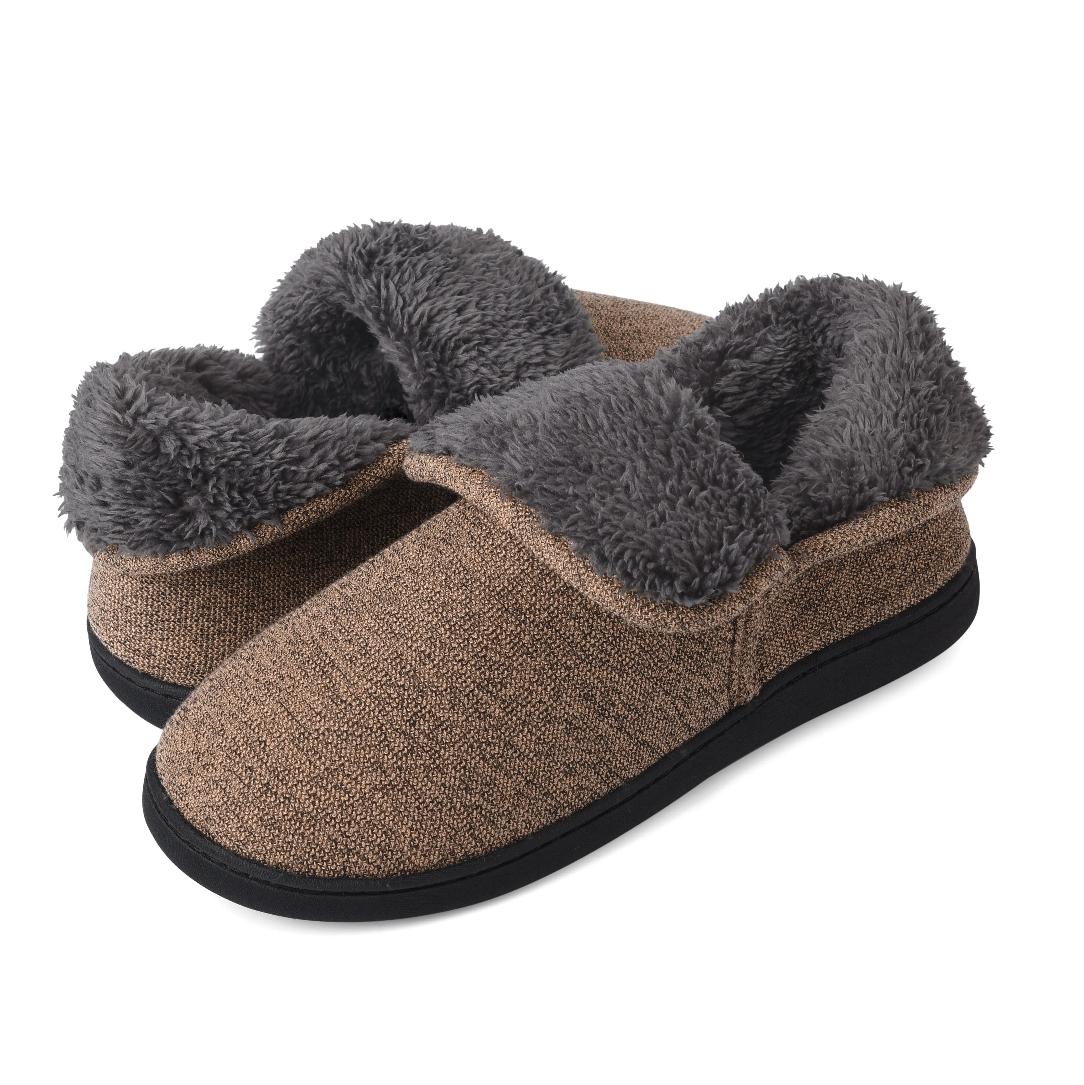 VONMAY Men's Fuzzy Slippers Boots Memory Foam Booties Comfy House Shoes Indoor Outdoor