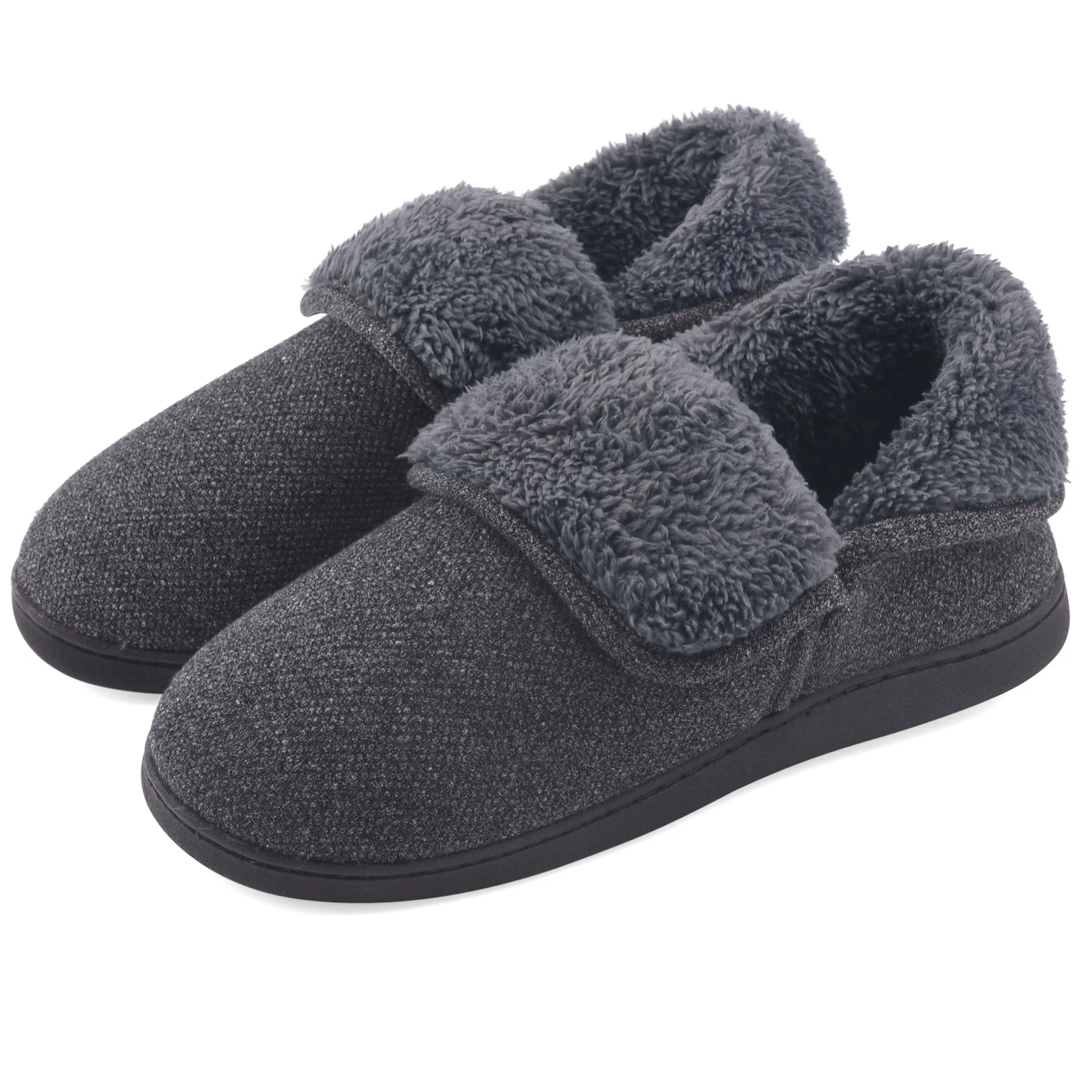 VONMAY Men's Fuzzy Slippers Boots Memory Foam Booties Comfy House Shoes Indoor Outdoor