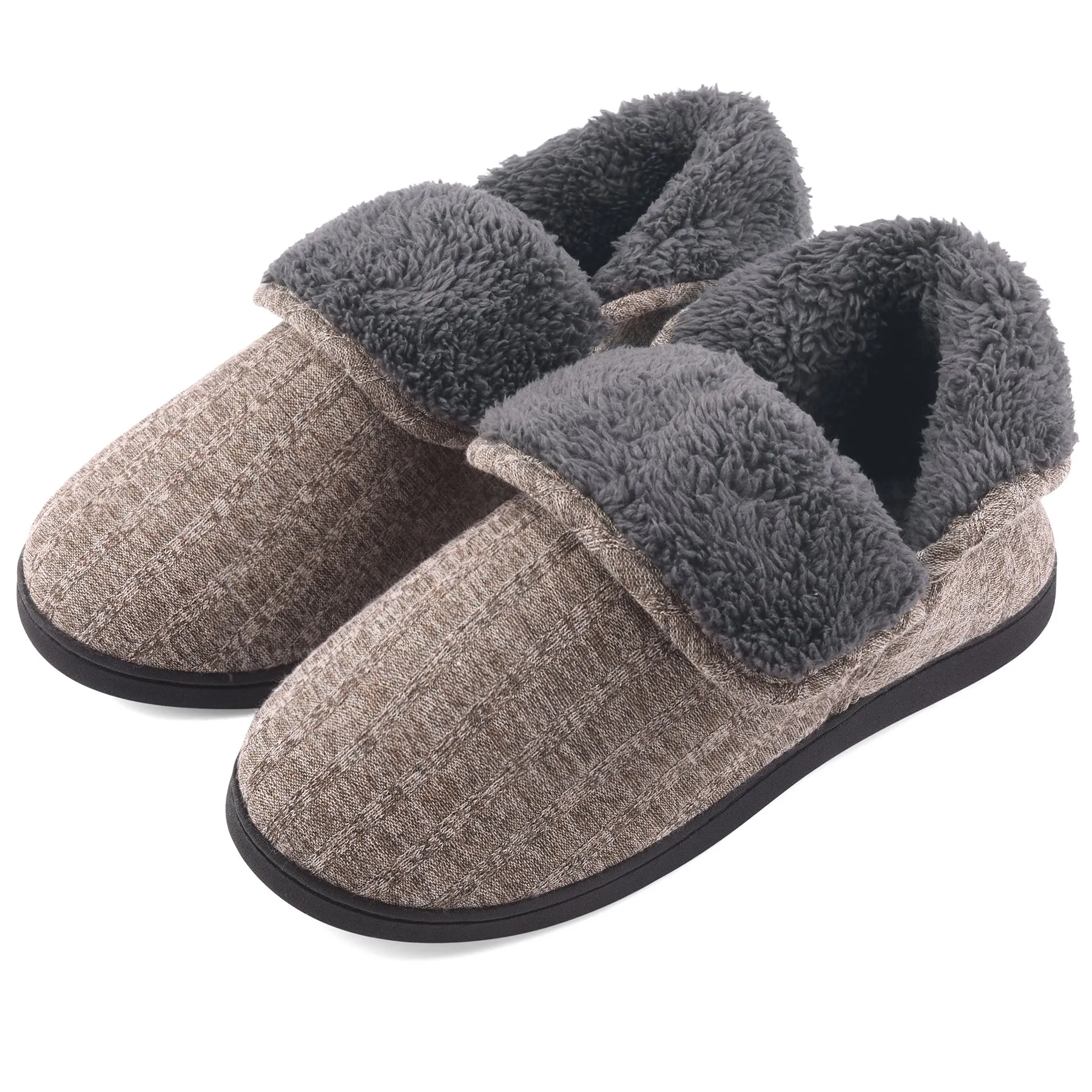 VONMAY Men's Fuzzy Slippers Boots Memory Foam Booties Comfy House Shoes Indoor Outdoor